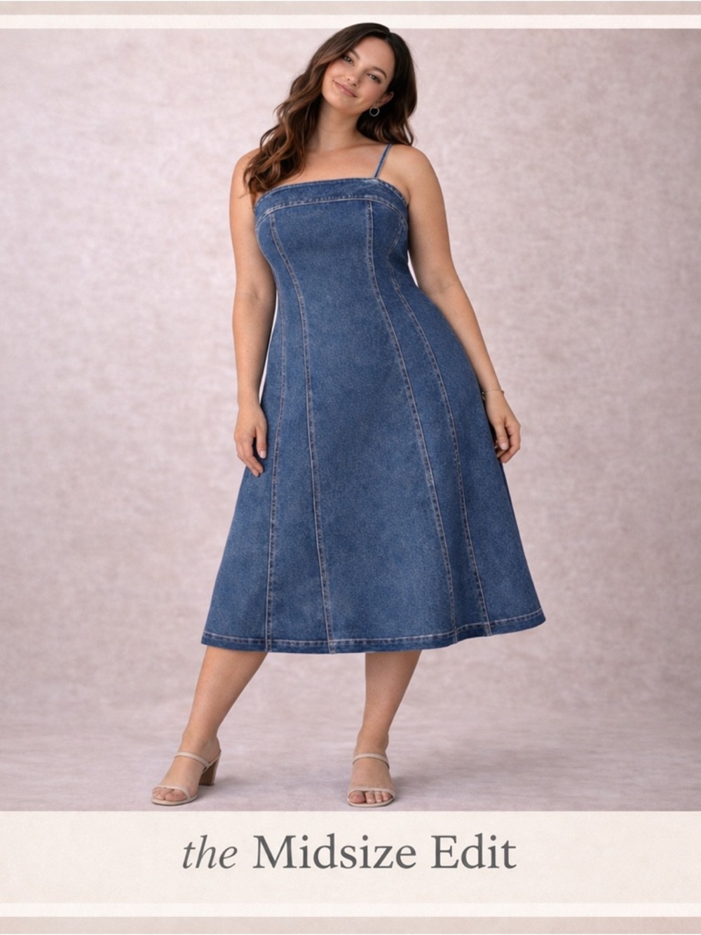 Habitual Acid Wash Blue Corset Denim Midi Dress Xl 14/16